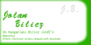 jolan bilicz business card